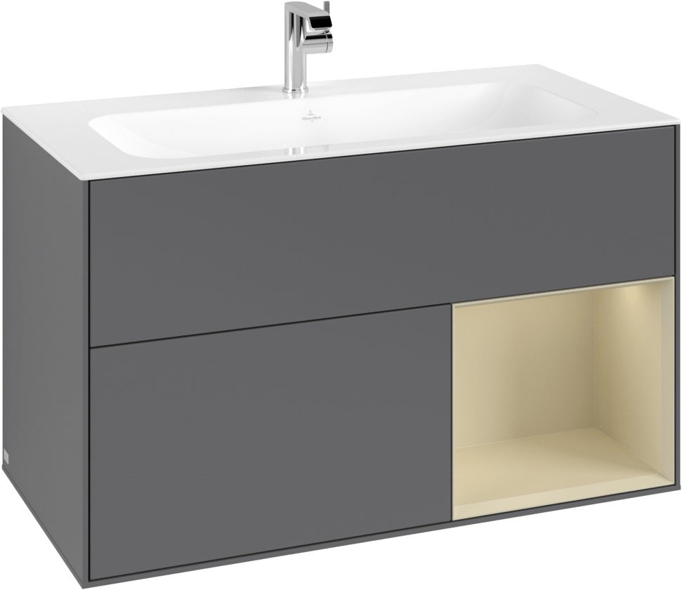 Villeroy & Boch Finion Waschtischunterschrank 996 mm White Matt Lacquer mit Beleuchtung
