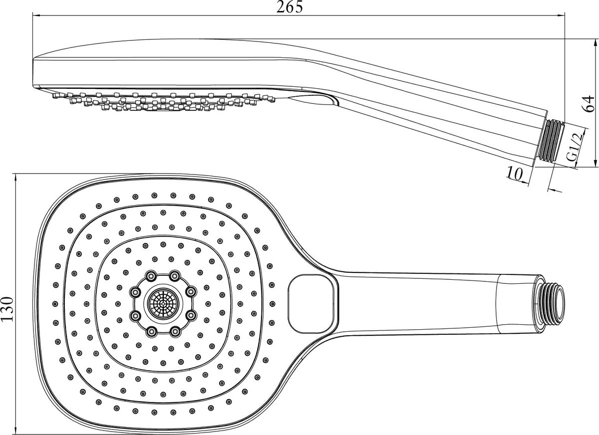 Villeroy & Boch Handbrause Infinity Showers TVS11000 – Eckig, Chrom, 3 Strahlarten, EasyClean