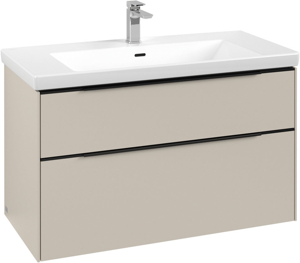 Villeroy & Boch Subway 3.0 Waschtischunterschrank C570L0 Brilliant White mit LED-Beleuchtung und SoftClosing
