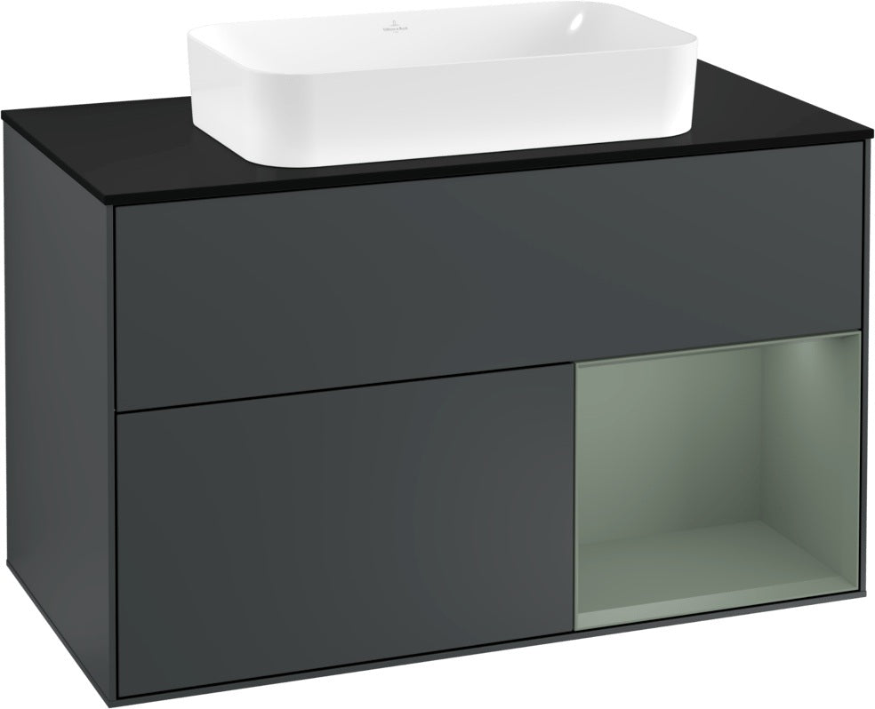 Villeroy & Boch Waschtischunterschrank Finion F252G 1000 mm Glossy White Lacquer mit LED-Beleuchtung
