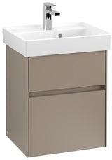 Villeroy & Boch Collaro Waschtischunterschrank 460 mm mit LED-Beleuchtung und 2 Auszügen – Black Matt Lacquer