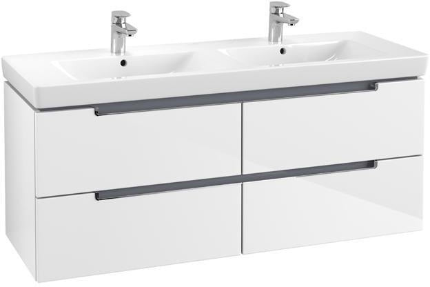 Villeroy & Boch Subway 2.0 Waschtischunterschrank 1287 mm mit 4 Auszügen in Glossy White