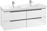 Villeroy & Boch Subway 2.0 Waschtischunterschrank 1287 mm mit 4 Auszügen in Glossy White