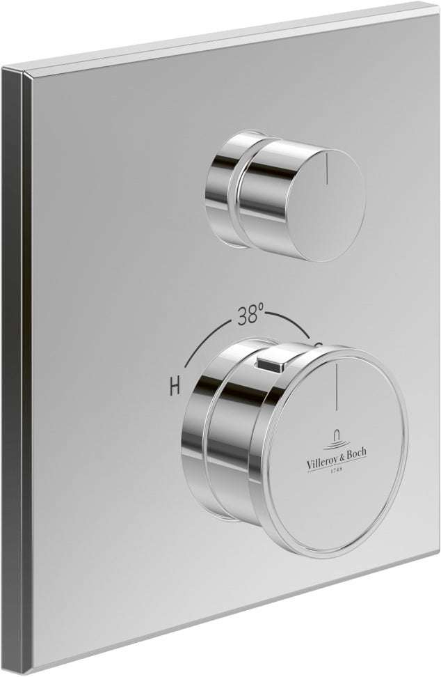 Villeroy & Boch Vea Unterputz-Thermostat eckig Chrom – ViPush-Technologie