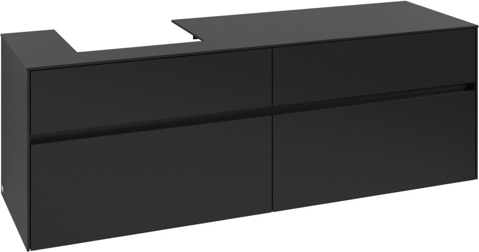 Villeroy & Boch Collaro Waschbeckenunterschrank 1600 mm Volcano Black – 4 Auszüge, SoftClosing