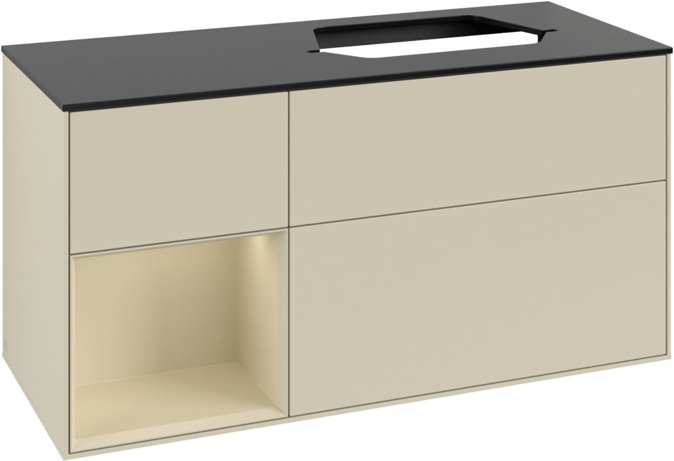 Villeroy & Boch Finion Waschbeckenunterschrank 1200 mm Glossy White Lacquer mit Beleuchtung
