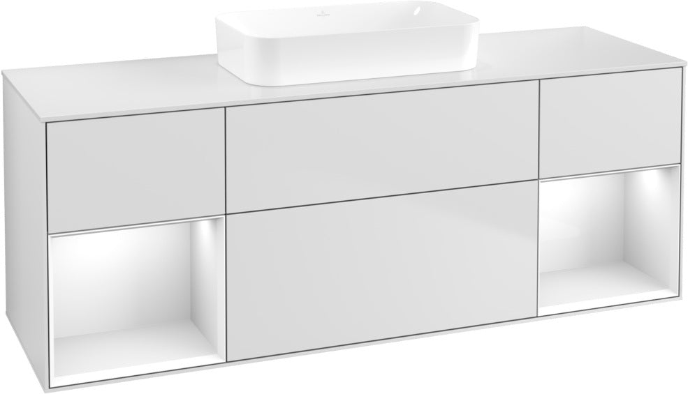 Villeroy & Boch Finion Waschtischunterschrank 1600 mm Glossy White Lacquer mit Beleuchtung