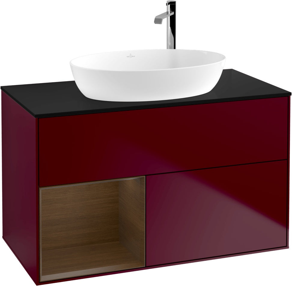 Villeroy & Boch Finion Waschbeckenunterschrank G892G 1000 mm Glossy White Lacquer mit Beleuchtung