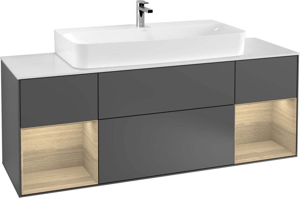 Villeroy & Boch Finion Waschtischunterschrank 1600 mm Glossy White Lacquer mit Beleuchtung