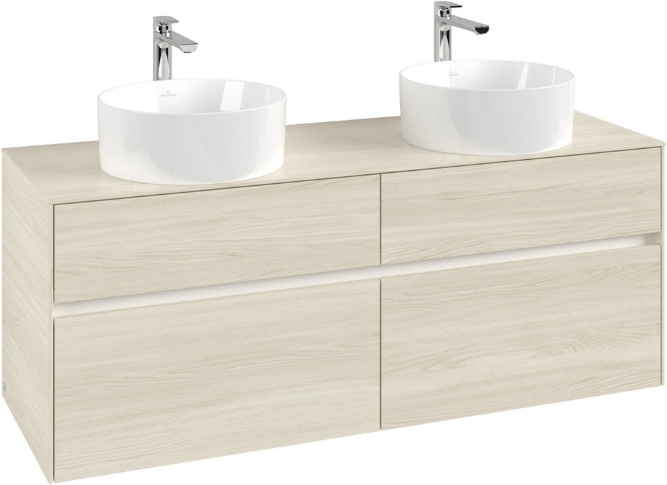 Villeroy & Boch Waschtischunterschrank Collaro C048 B0 1400 mm White Oak mit Beleuchtung und SoftClosing