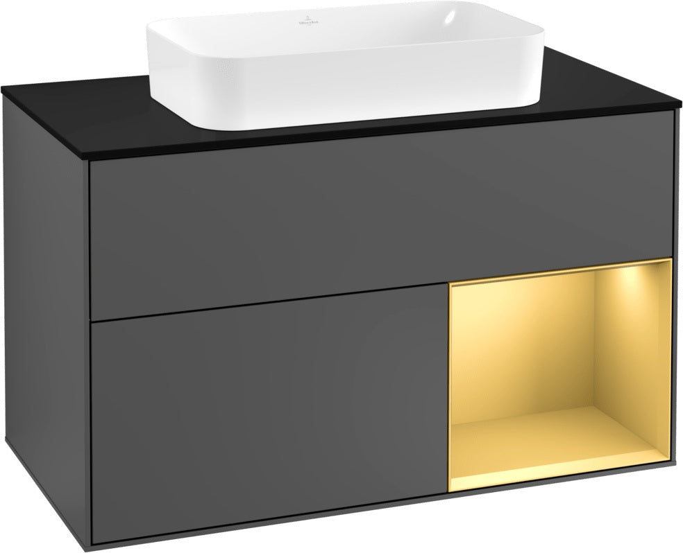 Villeroy & Boch Waschtischunterschrank Finion F252G 1000 mm Glossy White Lacquer mit LED-Beleuchtung