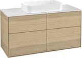 Villeroy & Boch Finion Waschtischunterschrank 1200 mm Anthracite Matt mit Glasabtrennungen und Push-to-open