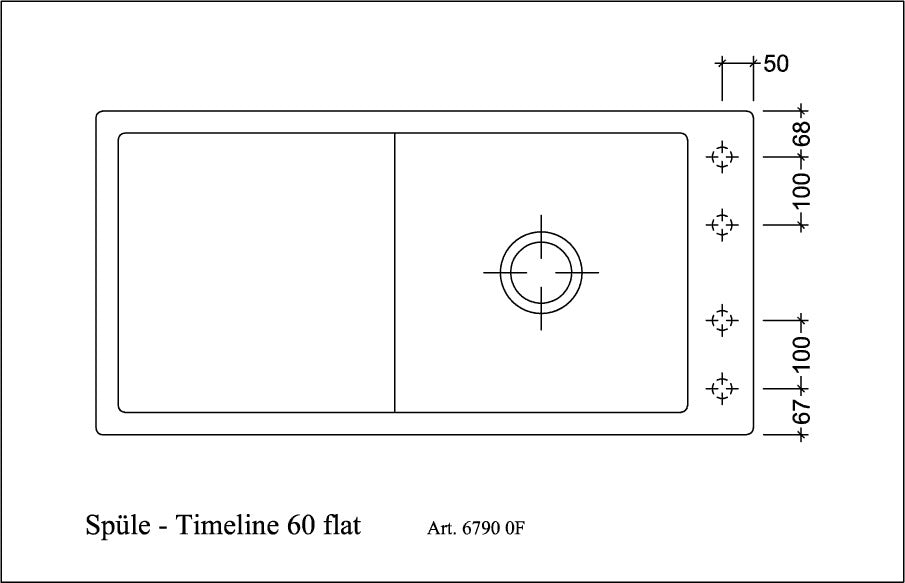 Villeroy & Boch Timeline 60 Flat Einbauspüle 965x475mm Ebony CeramicPlus reversibel