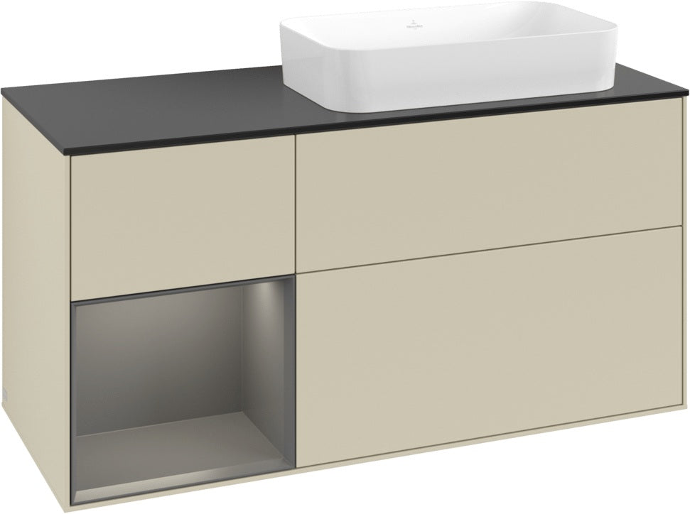 Villeroy & Boch Finion Waschtischunterschrank 120 cm Glossy White Lacquer mit Beleuchtung