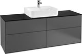 Villeroy & Boch Finion Waschtischunterschrank 1600 mm Anthrazit Matt mit Beleuchtung