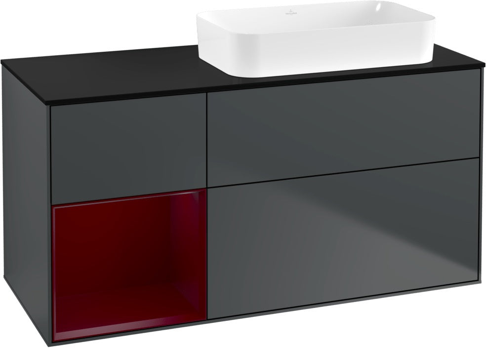 Villeroy & Boch Finion Waschtischunterschrank 120 cm Glossy White Lacquer mit Beleuchtung