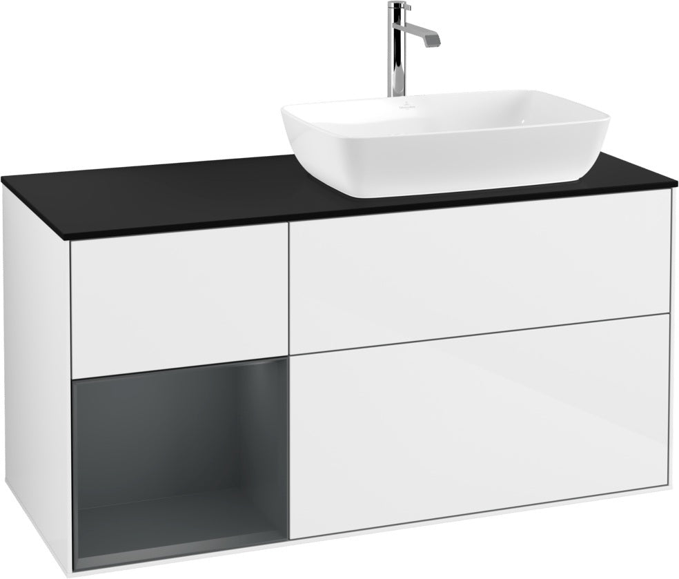 Villeroy & Boch Finion Waschtischunterschrank 1200 mm Glossy White Lacquer mit Beleuchtung