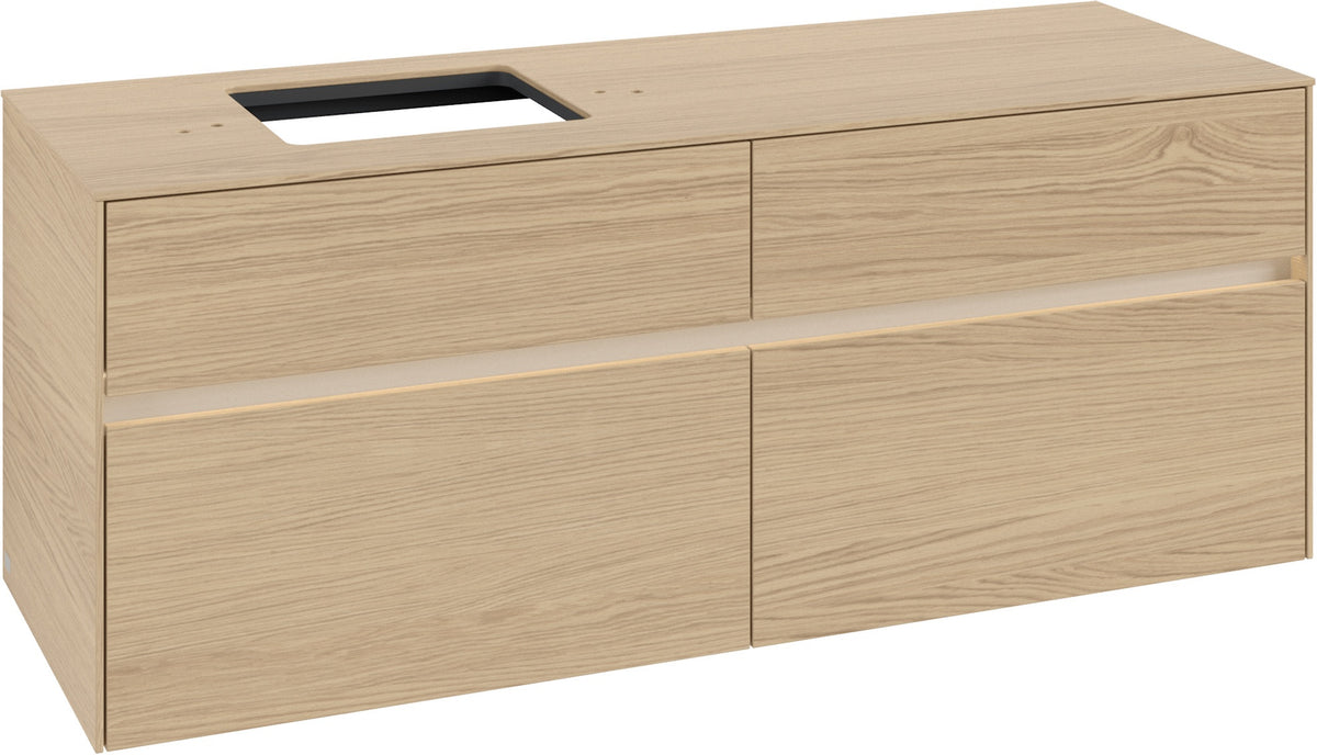 Villeroy & Boch Waschtischunterschrank Collaro C132 B0 1400 mm Nordic Oak mit LED-Beleuchtung und SoftClosing