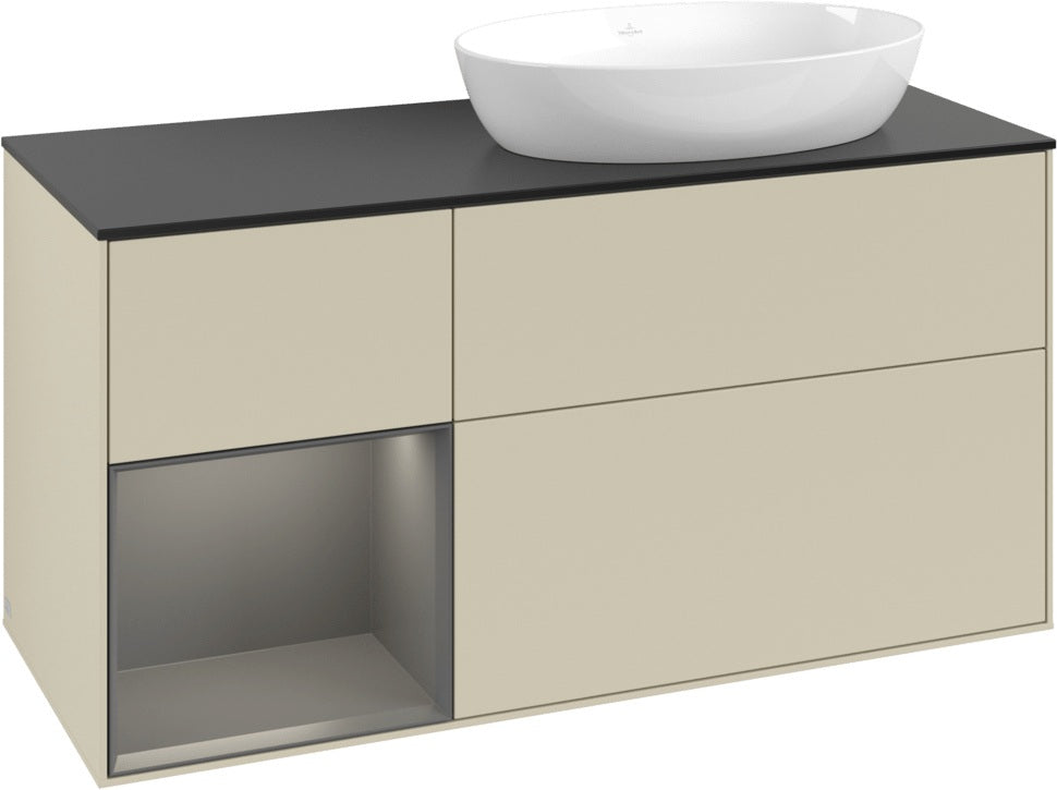 Villeroy & Boch Waschtischunterschrank Finion FA42G 1200 mm Glossy White Lacquer mit Beleuchtung