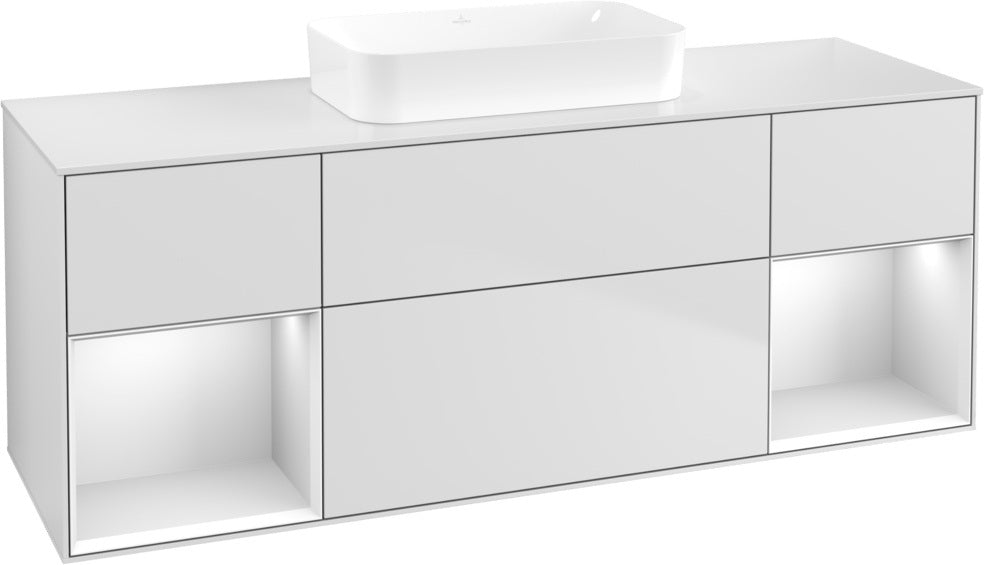 Villeroy & Boch Finion Waschtischunterschrank 1600 mm Glossy White Lacquer mit Beleuchtung