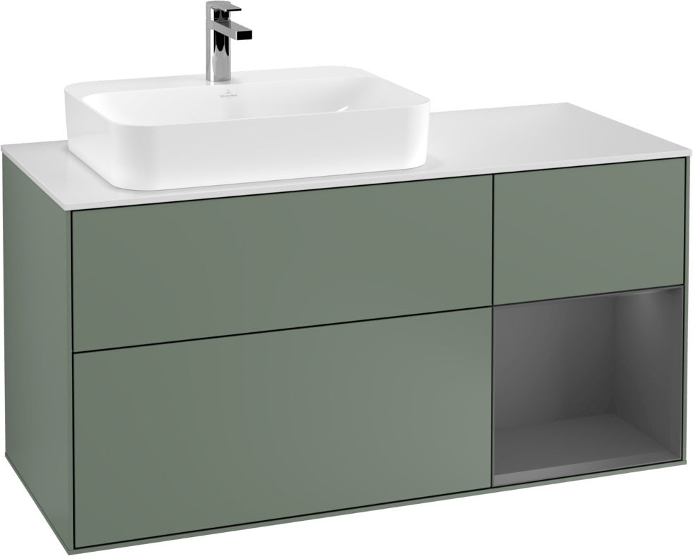 Villeroy & Boch Waschtischunterschrank Finion F401G 1200 mm Glossy White Lacquer mit Beleuchtung