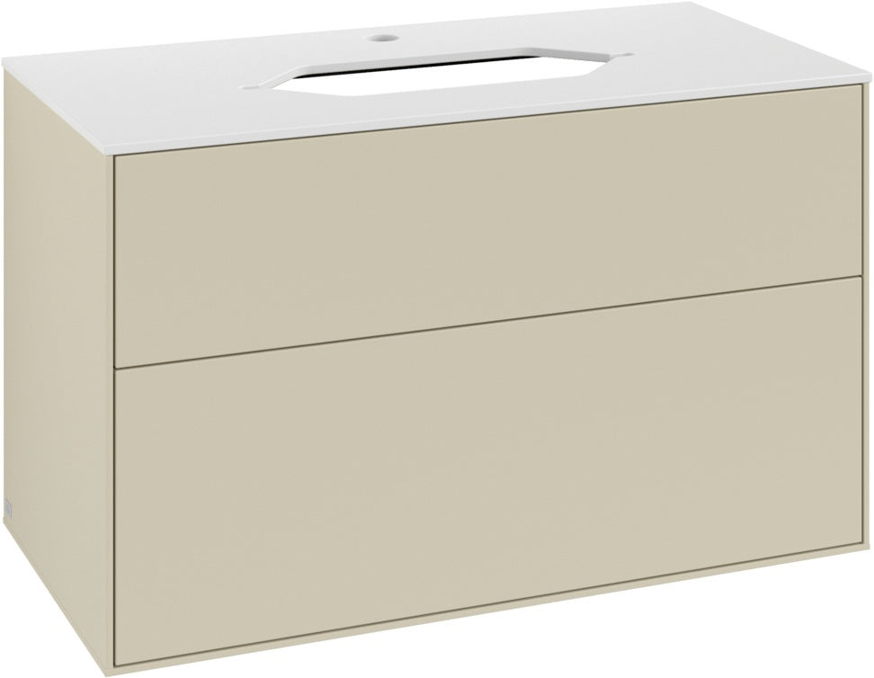 Villeroy & Boch Finion Waschtischunterschrank G23100GF 1000 mm Glossy White mit LED-Beleuchtung