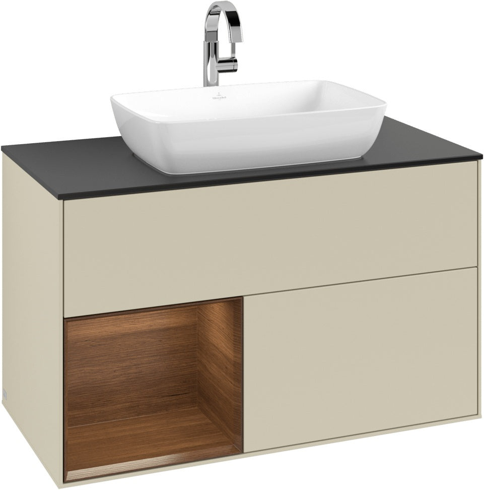 Villeroy & Boch Finion Waschbeckenunterschrank Glossy White mit Beleuchtung, 1000 mm