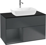 Villeroy & Boch Finion Waschbeckenunterschrank Glossy White mit Beleuchtung, 1000 mm
