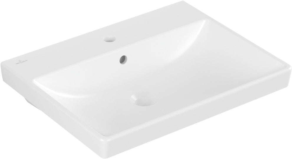Villeroy & Boch Avento Wandwaschbecken 600x470 mm Weiß Alpin – Rechteck mit Überlauf