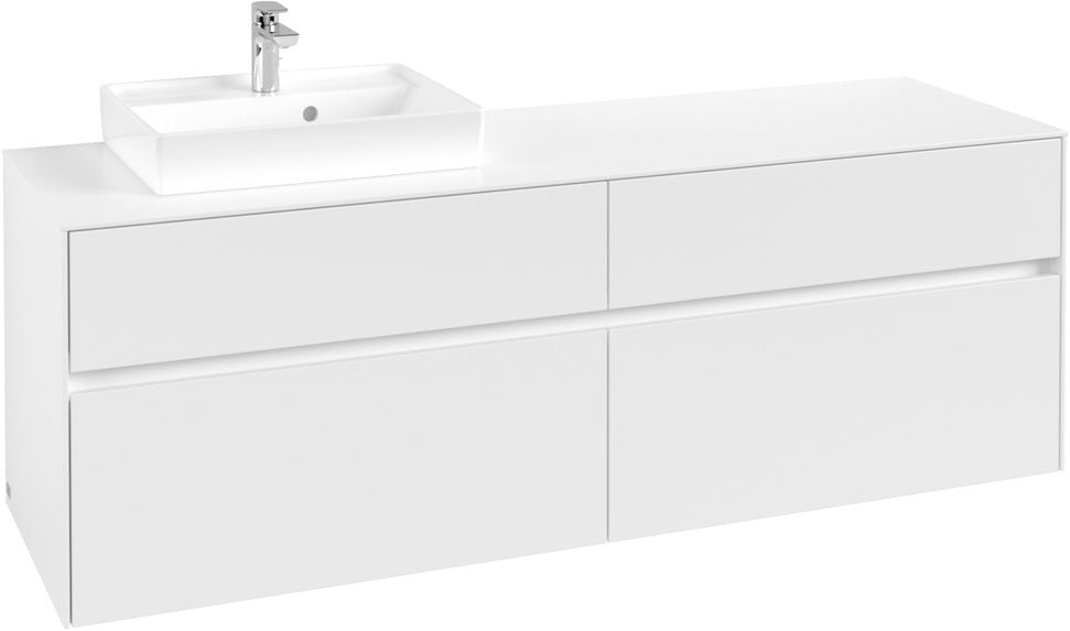 Villeroy & Boch Waschbeckenunterschrank Collaro C078 White Matt 1600 mm mit 4 Auszügen und Becken links