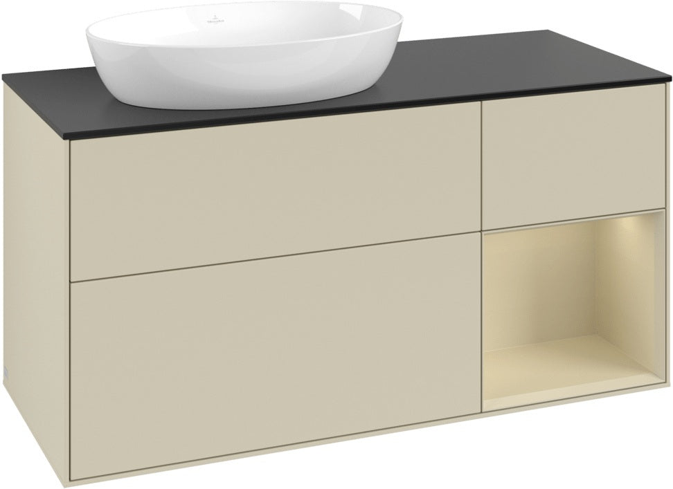 Villeroy & Boch Finion Waschtischunterschrank 1200 mm Glossy White Lacquer mit LED-Beleuchtung