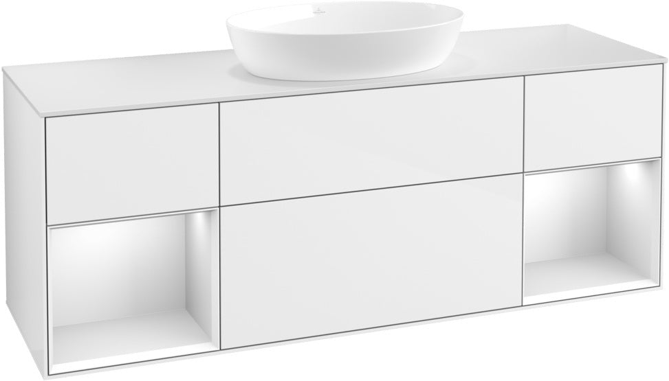 Villeroy & Boch Finion Waschtischunterschrank GD01GF 1600 mm Glossy White Lacquer mit Beleuchtung