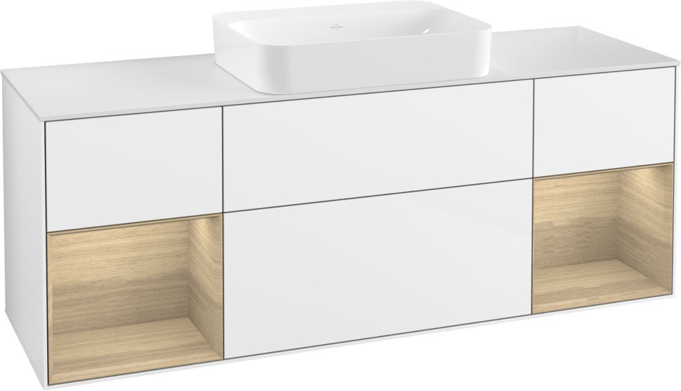Villeroy & Boch Finion Waschtischunterschrank 1600 mm Glossy White Lacquer mit Beleuchtung