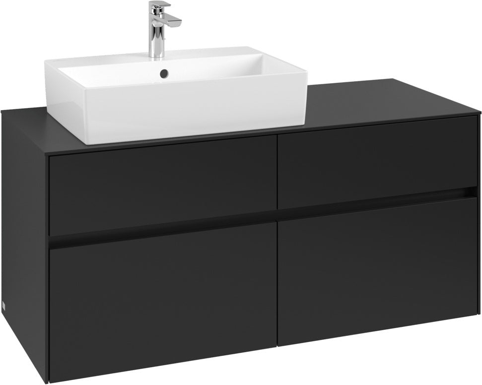 Villeroy & Boch Waschbeckenunterschrank Collaro C129 B0 1200 mm Volcano Black mit Beleuchtung