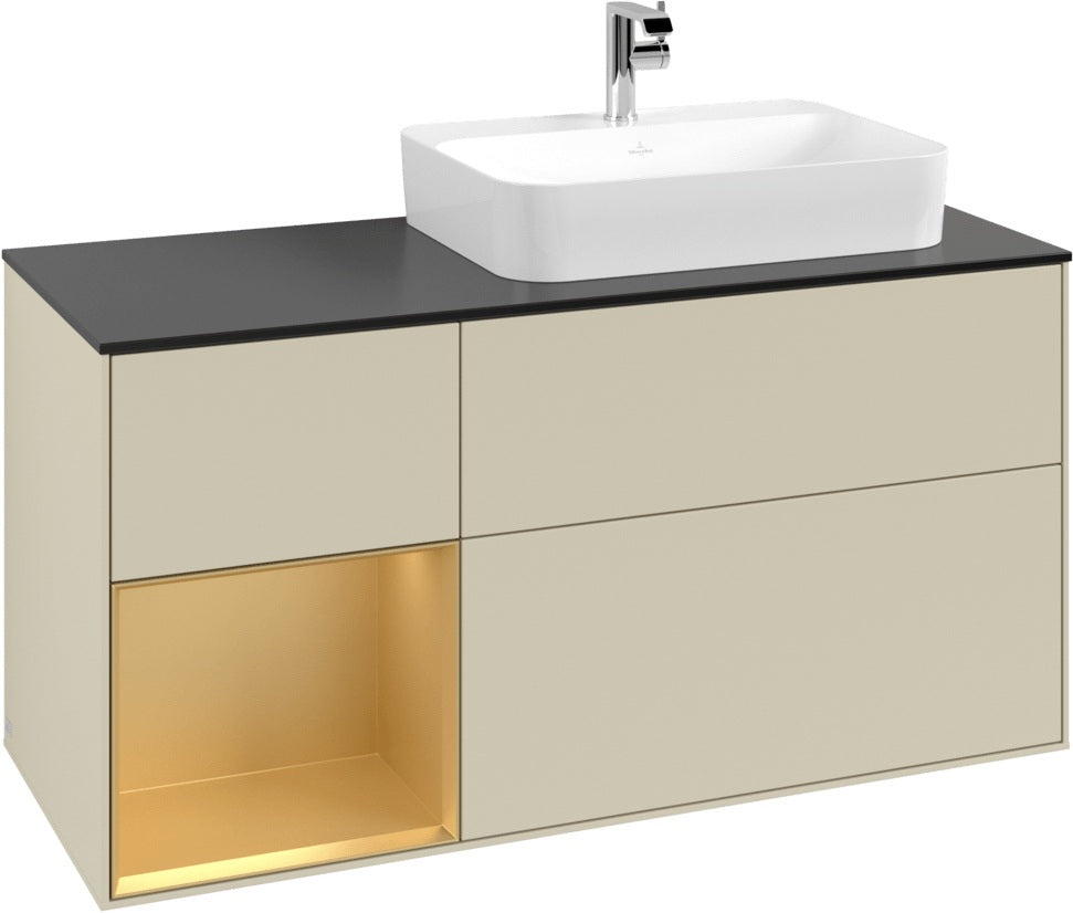 Villeroy & Boch Finion Waschbeckenunterschrank 1200 mm Glossy White Lacquer mit Beleuchtung