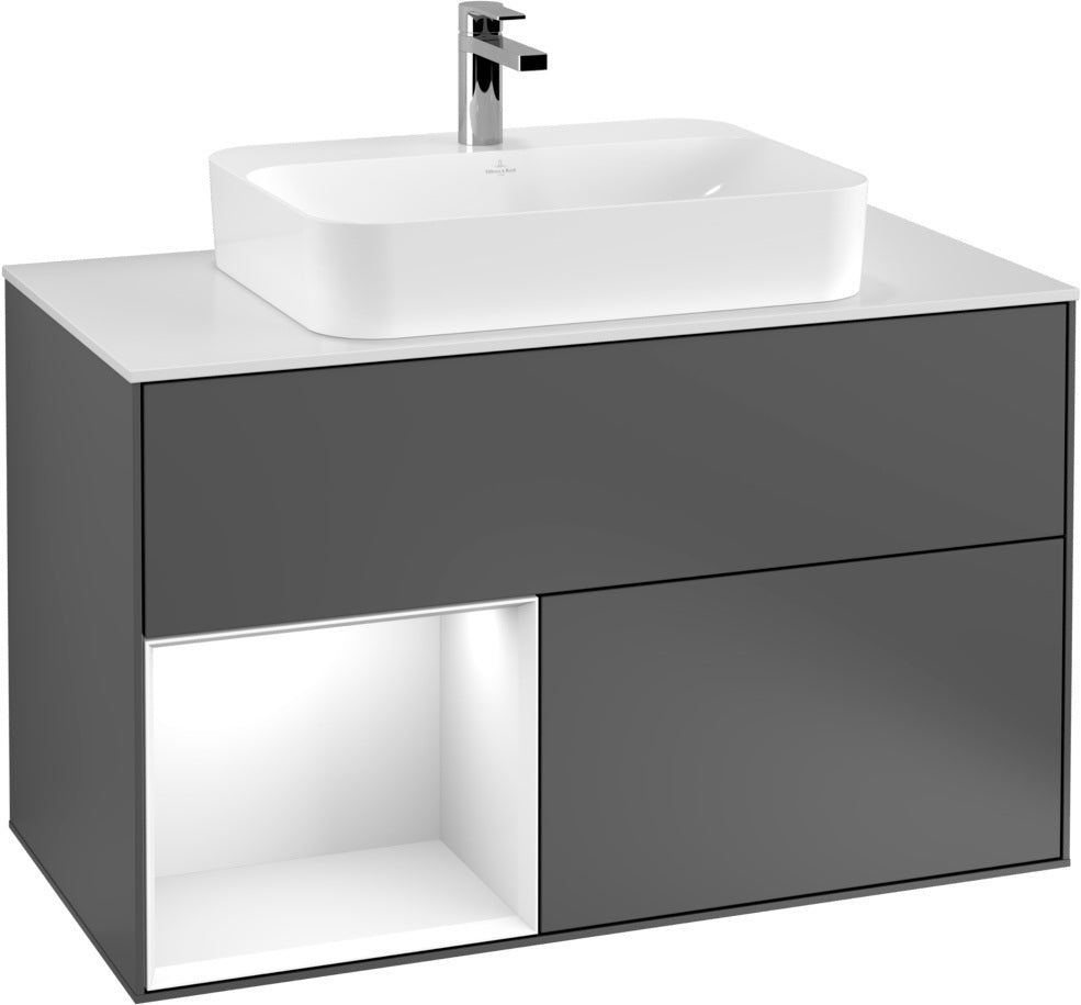 Villeroy & Boch Finion Waschtischunterschrank 1000 mm White Matt Lacquer mit LED-Beleuchtung