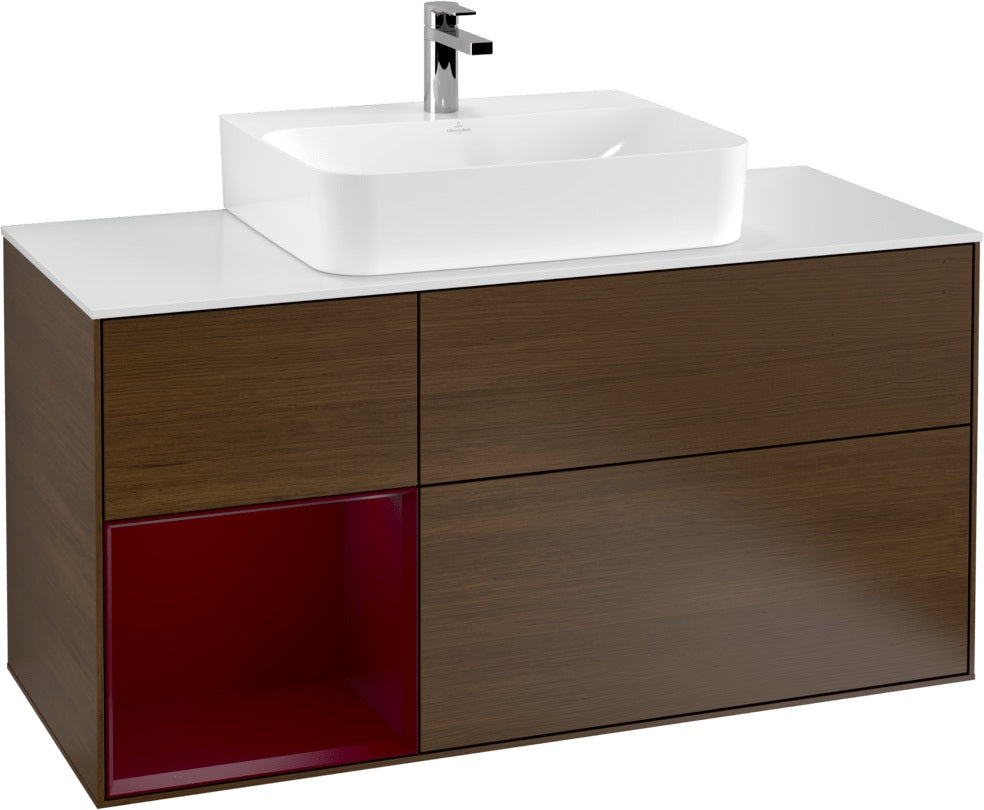 Villeroy & Boch Finion Waschtischunterschrank G161G 1200 mm Glossy White Lacquer mit LED-Beleuchtung