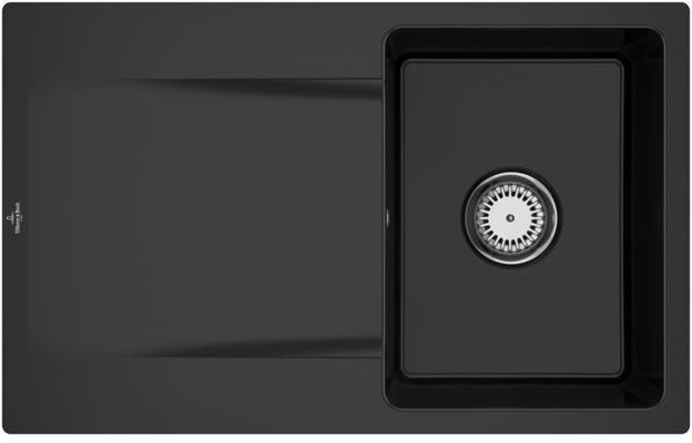 Villeroy & Boch Einbauspüle Siluet 45 flat 780x490mm TitanCeram Ebony CeramicPlus reversibel