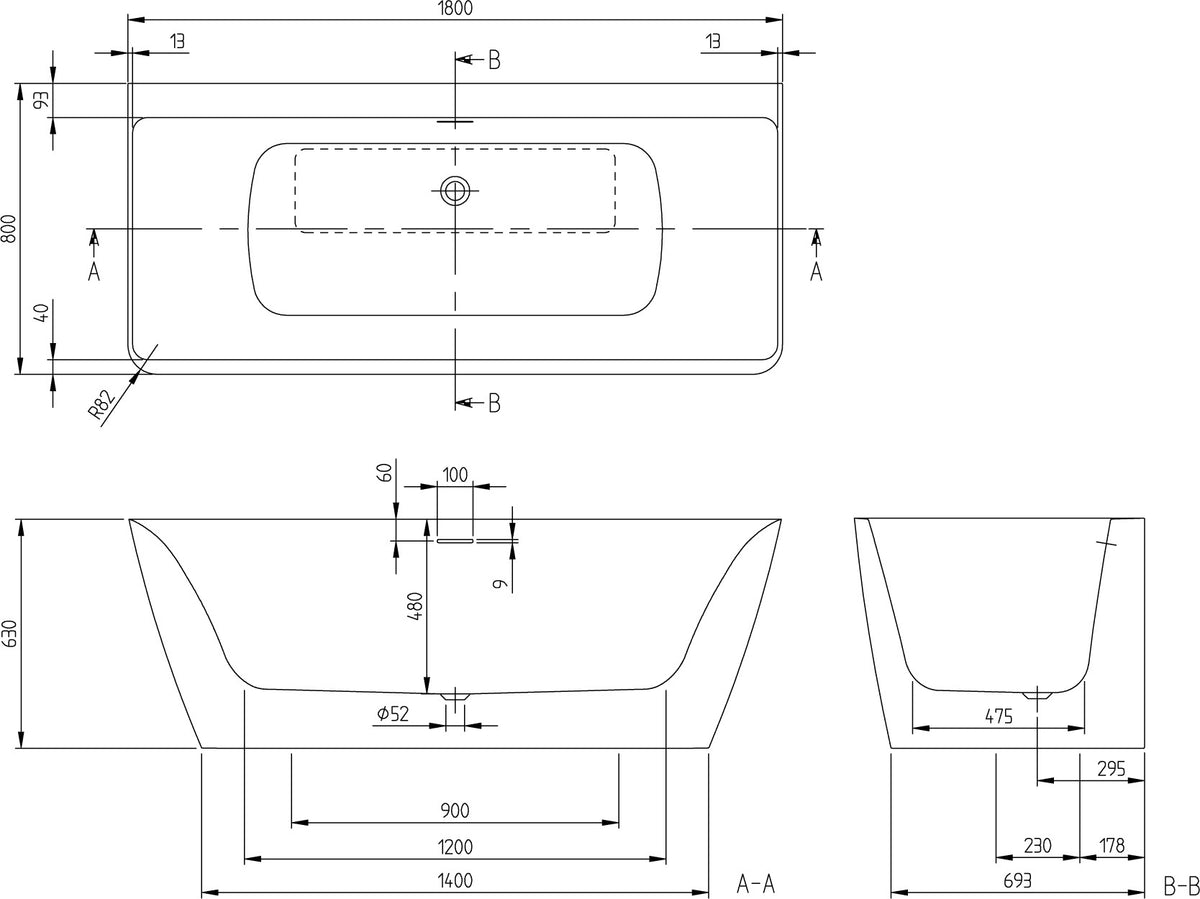 Villeroy & Boch Subway 3.0 Vorwand-Badewanne 1800x800 mm Quaryl Weiß Alpin mit Schürze