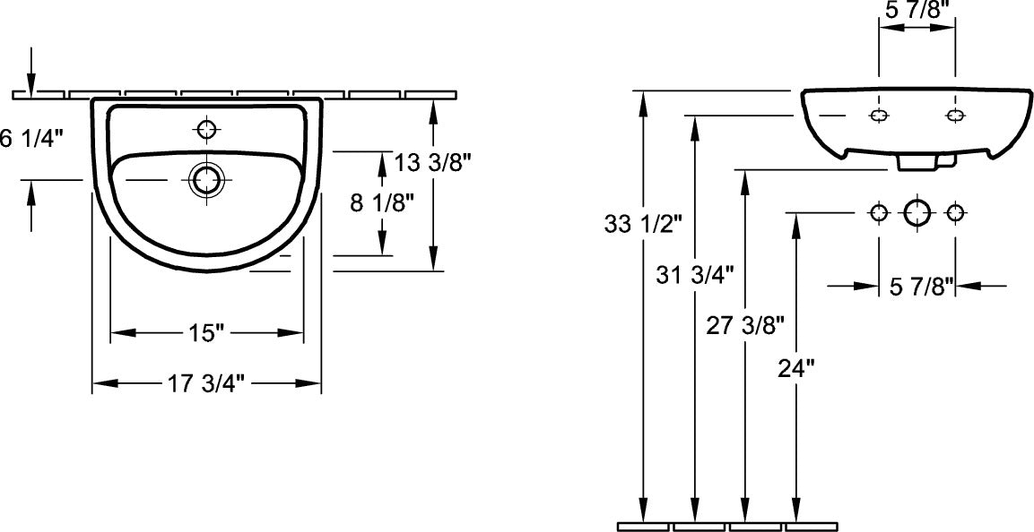 Villeroy & Boch Saval 2.0 Handwaschbecken 450x340 mm Weiß Alpin für 1-Loch Armatur mit Überlauf