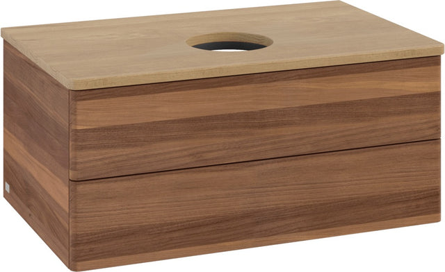 Villeroy & Boch Waschtischunterschrank Antao 800 mm Warm Walnut mit 2 Auszügen und SoftClosing