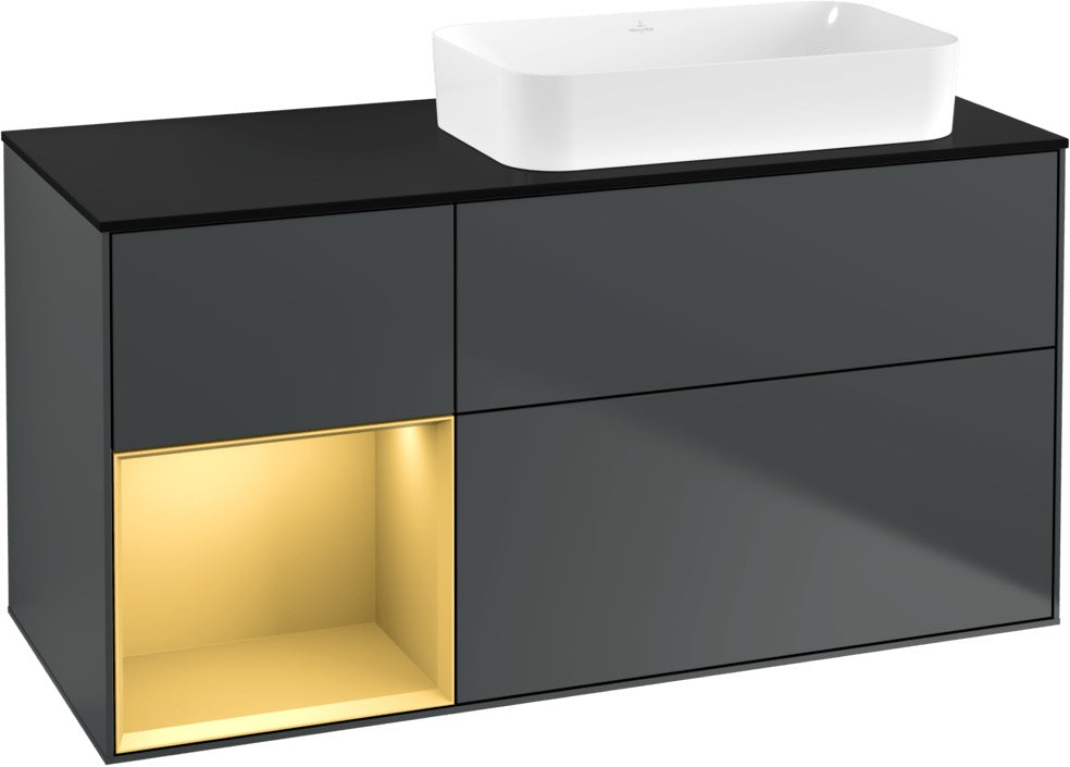 Villeroy & Boch Finion Waschtischunterschrank 120 cm Glossy White Lacquer mit Beleuchtung
