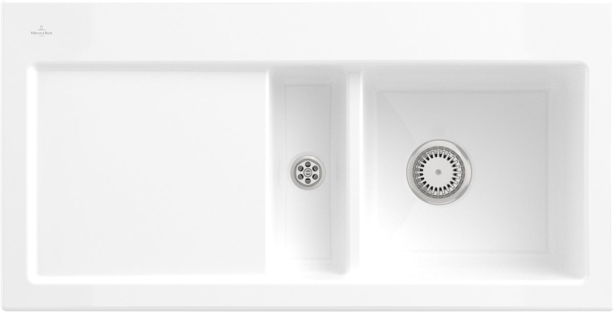 Villeroy & Boch Einbauspüle Subway 60 Ivory CeramicPlus – 1000 mm Keramik mit Abtropffläche