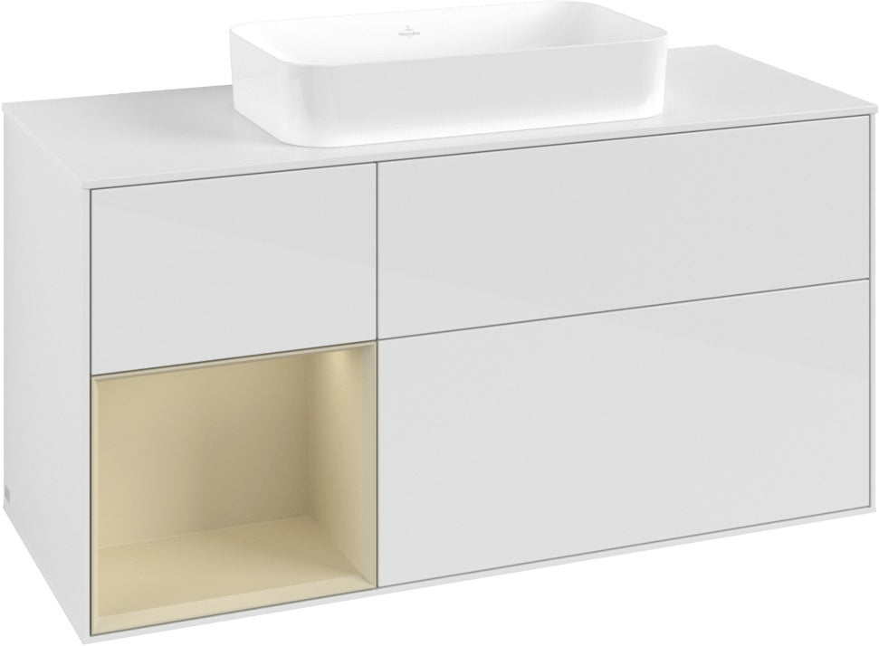Villeroy & Boch Finion Waschbeckenunterschrank 1200 mm Walnut Veneer mit Beleuchtung