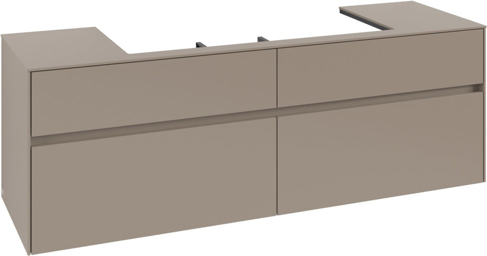 Villeroy & Boch Waschtischunterschrank Collaro C031 B0 1600 mm Taupe mit LED-Beleuchtung