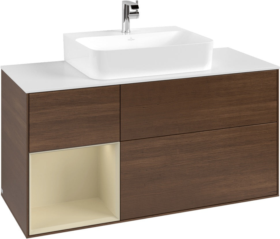 Villeroy & Boch Finion Waschtischunterschrank G161G 1200 mm Glossy White Lacquer mit LED-Beleuchtung