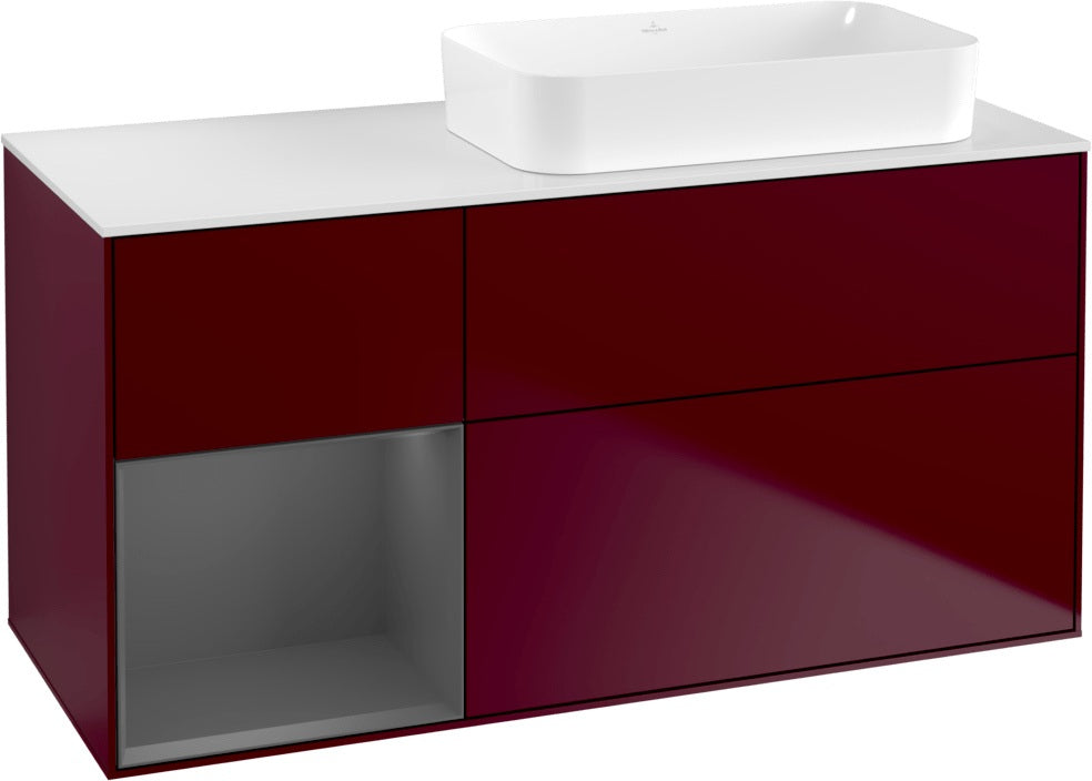 Villeroy & Boch Finion Waschtischunterschrank 1200 mm Glossy White mit Beleuchtung