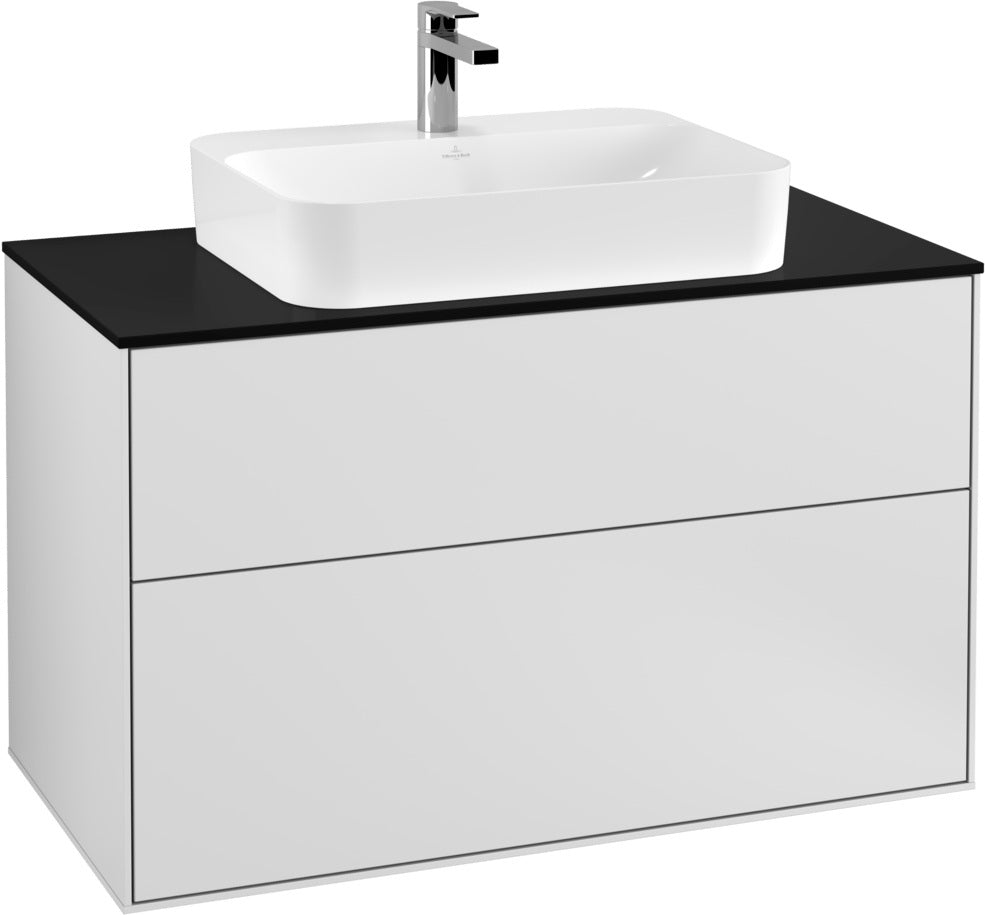 Villeroy & Boch Finion Waschbeckenunterschrank 1000 mm Glossy White mit LED-Beleuchtung
