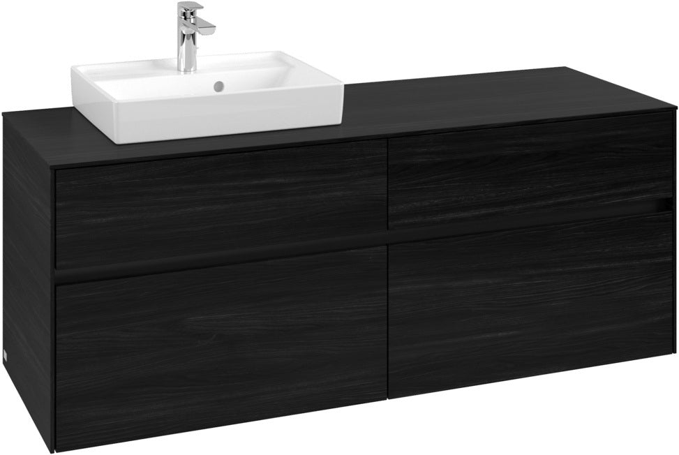 Villeroy & Boch Waschtischunterschrank Collaro C074 B0 1400 mm Black Oak mit LED-Beleuchtung und SoftClosing