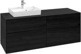 Villeroy & Boch Waschtischunterschrank Collaro C074 B0 1400 mm Black Oak mit LED-Beleuchtung und SoftClosing